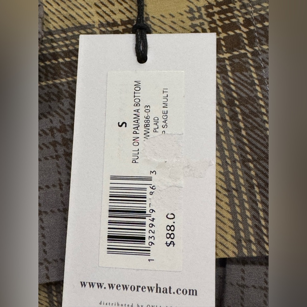 NWT WeWoreWhat Pull On Pajama Bottoms Plaid Yellow - S - Picture 11 of 11